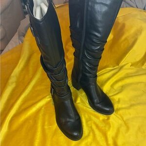 White Mountain Sleek Black Over the Knee Boots